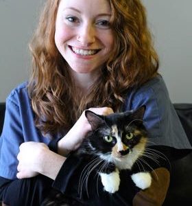 Emily Jamnicky holding a cat