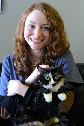 Emily Jamnicky holding a cat